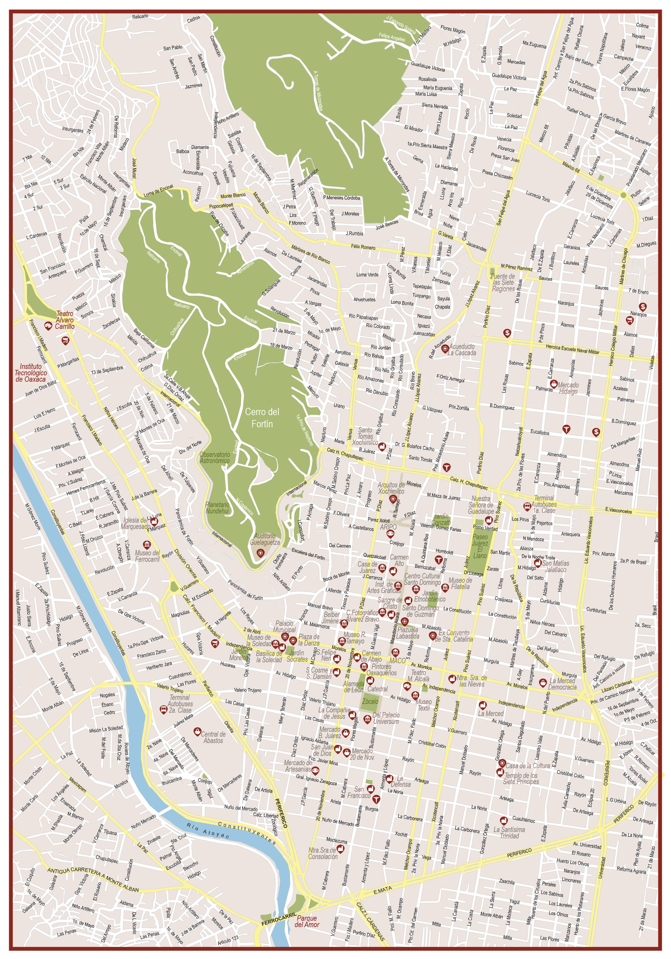 Mapa del Centro Histórico Oaxaca